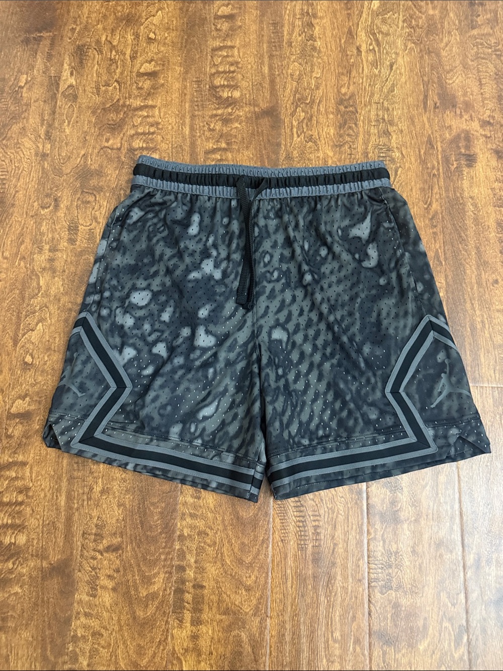 Jordan Men's Black and Gray Athletic Mesh Shorts